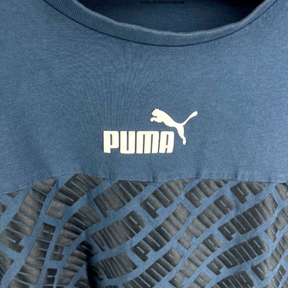 Puma Mens Blue Graphic Logo T-Shirt Large - Picture 7 of 7